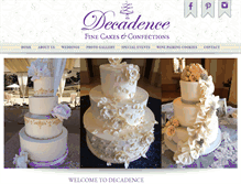 Tablet Screenshot of decadenceweddingcakes.com